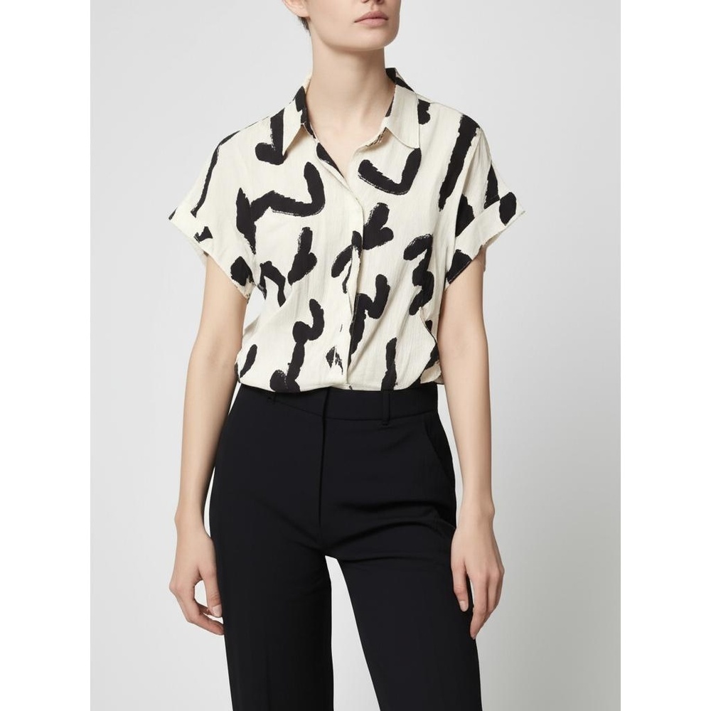 CROSBY by Mollie Burch Print Collared Button Front Contemporary Shirt XS